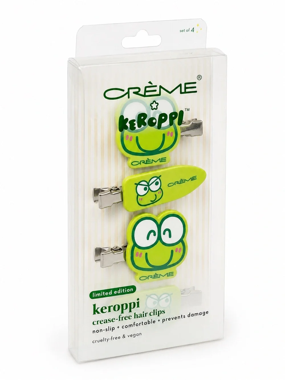 The CRÈME Shop x Keroppi Limited Edition Crease-Free Hair Clips (Set of 4)